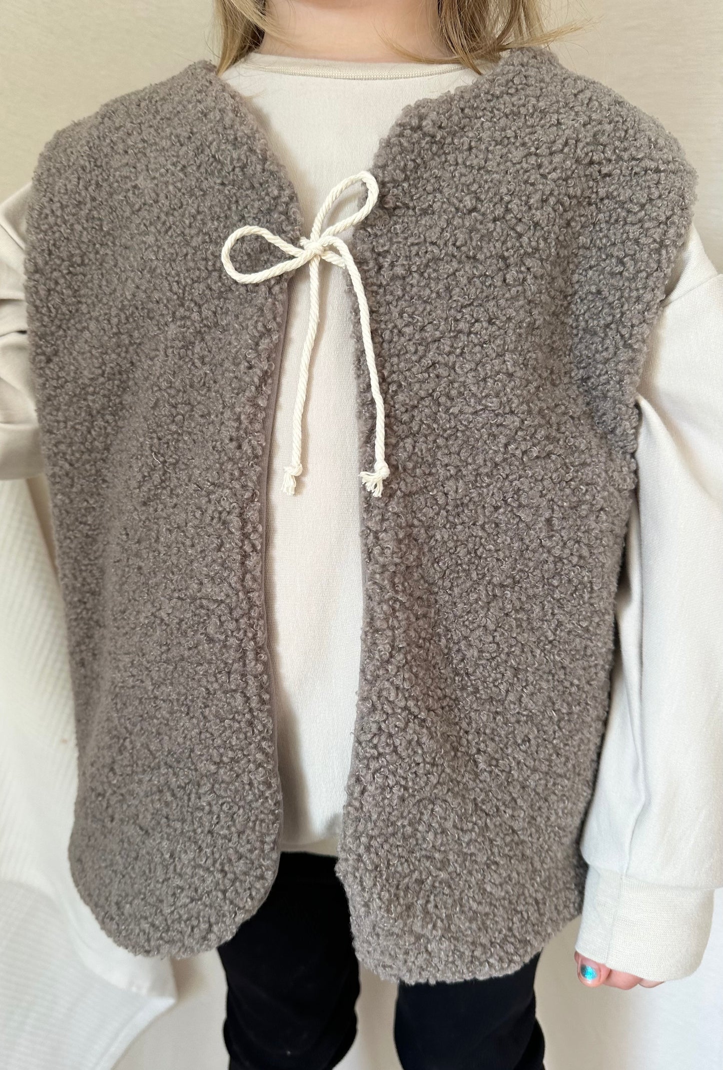 Teddy-Wendeweste Mini I beige & taupe