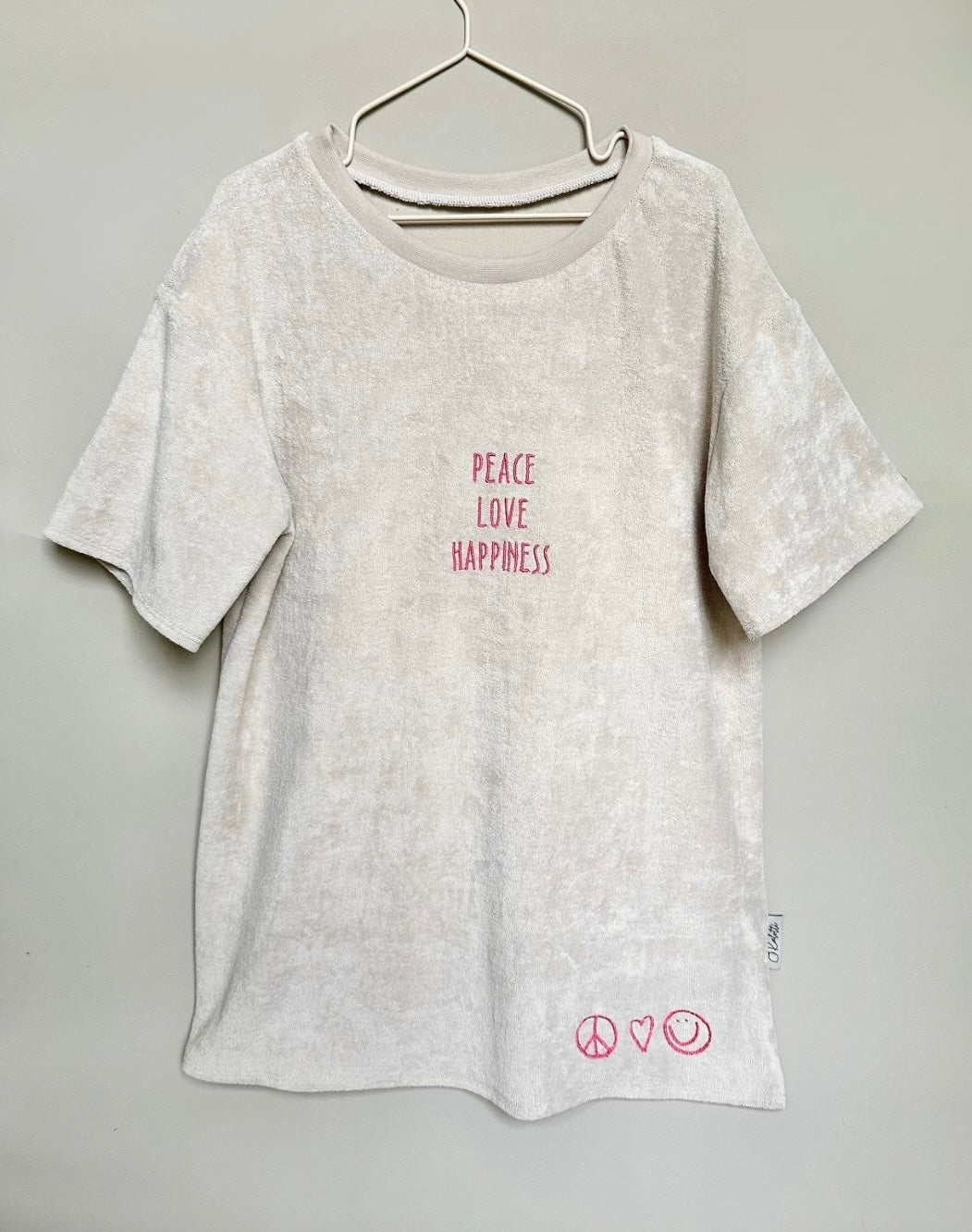 Oversized T-Shirt- Kleid I Peace, Love & Happiness
