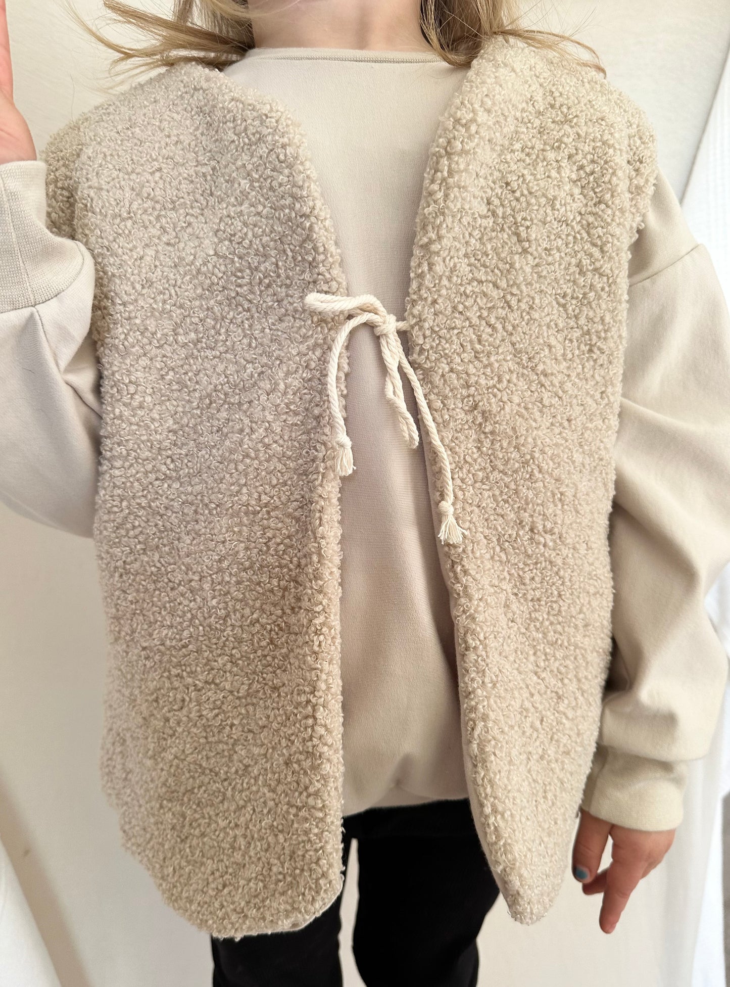 Teddy-Wendeweste Mini I beige & taupe
