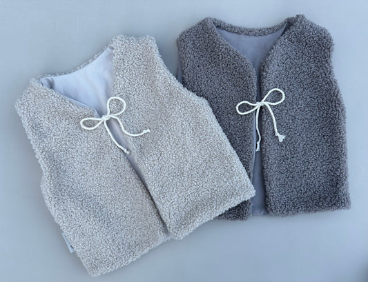 Teddy-Wendeweste Mini I beige & taupe