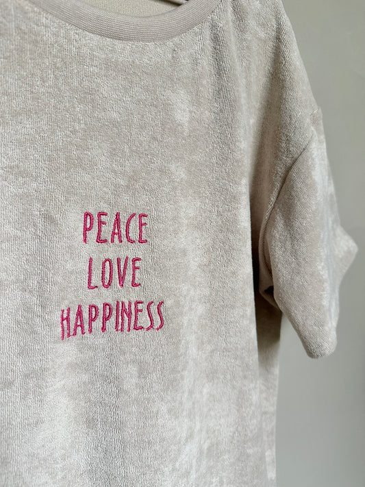 Oversized T-Shirt- Kleid I Peace, Love & Happiness