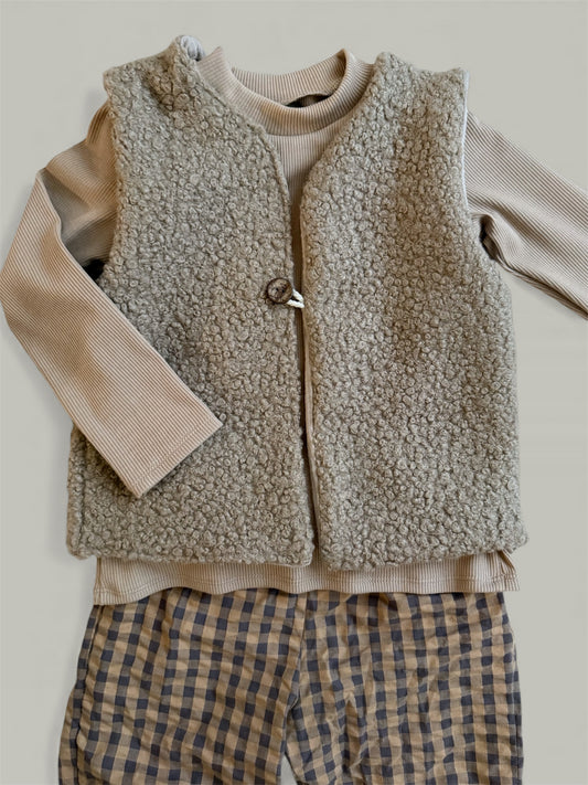 Bouclé Wendeweste I hellbraun